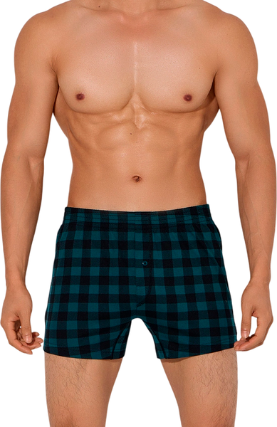 Изображение товара Трусы мужские Mark Formelle 411152 (р.98-108, черная клетка на зеленом)