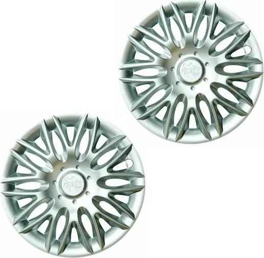 Изображение товара Набор колпаков LION Пауэр 14" карбон пруж. LW1416 (2шт, серебристо-черный)