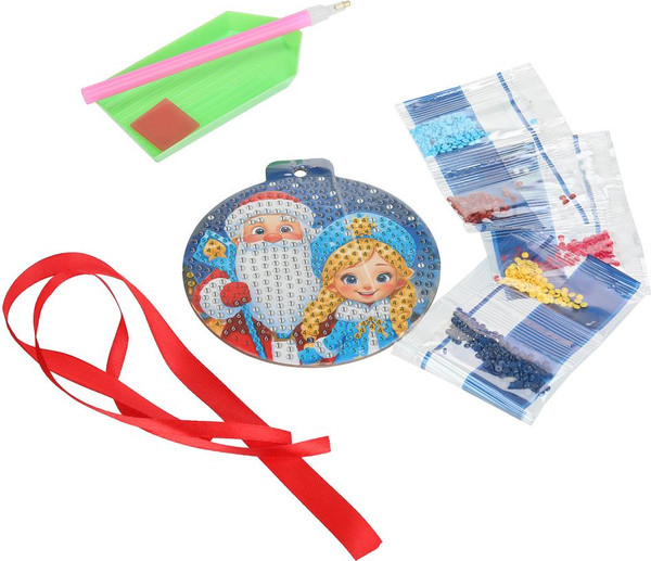 Изображение товара Набор алмазной вышивки MultiArt В форме круга Дед Мороз / AMIGR-130407