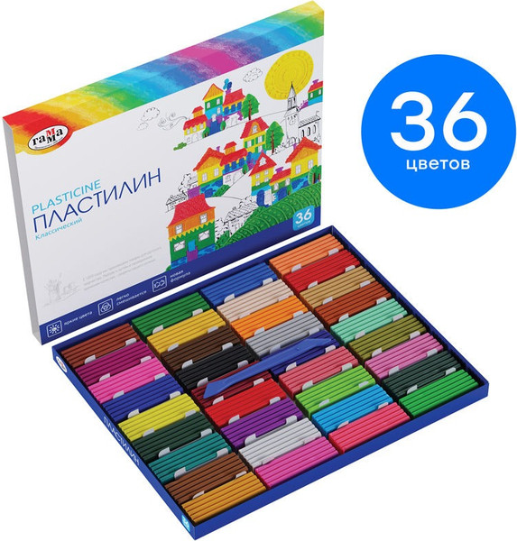 Изображение товара Пластилин ГАММА Классический / 281037 (36цв)