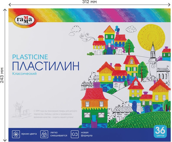 Изображение товара Пластилин ГАММА Классический / 281037 (36цв)