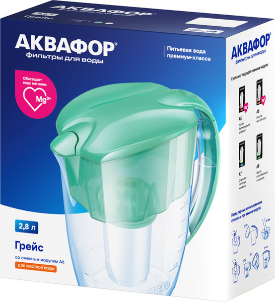Изображение товара Фильтр-кувшин Аквафор Грейс P80А6N (мятный)