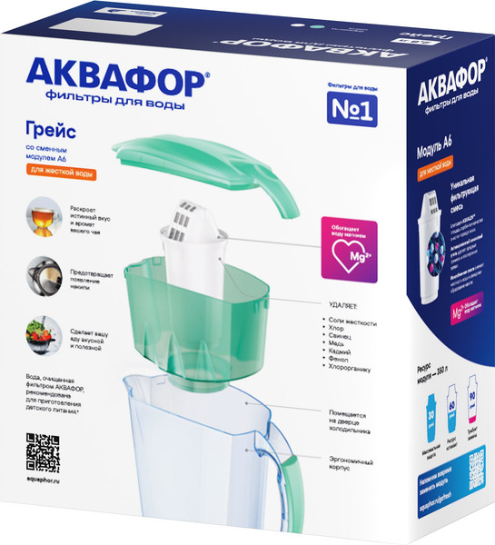 Изображение товара Фильтр-кувшин Аквафор Грейс P80А6N (мятный)