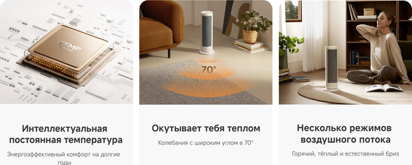 Изображение товара Тепловентилятор Xiaomi Smart Graphene Heater LSNFJ04ZMEU / BHR084SEU (белый)