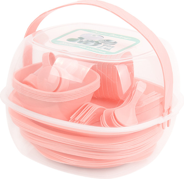 Изображение товара Набор пластиковой посуды Darvish Для пикника / DV-H-2305C (розовый)