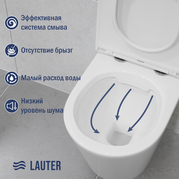 Изображение товара Унитаз подвесной Lauter Longer 2110822 + Breez 21GN7071CH