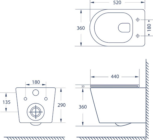 Изображение товара Унитаз подвесной Lauter Longer 2110822 (черный) + Breez 21GN7072BM
