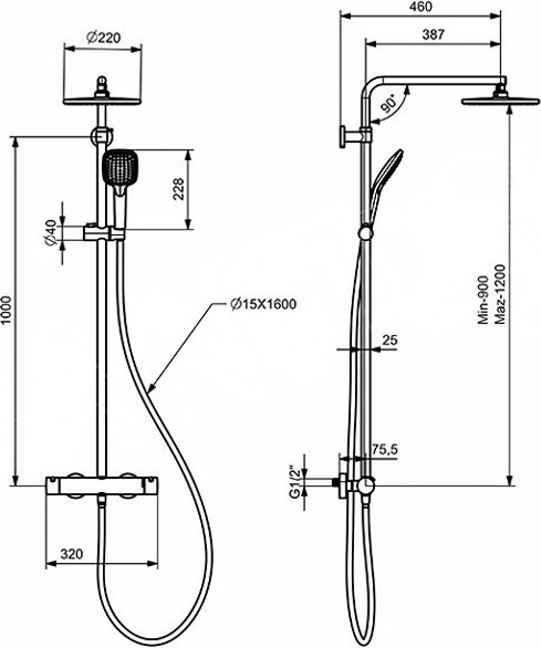 Изображение товара Душевая система со смесителем Teska Estella Mix DK1032