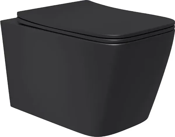 Изображение товара Унитаз подвесной Lauter Magdeburg с жест. сиденьем Soft Close 21103EC + Breez 21GN7072BM (черный матовый, скрытое крепление)