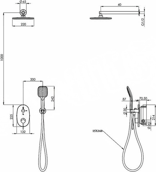 Изображение товара Душевая система со смесителем Teska Sardes AD4082