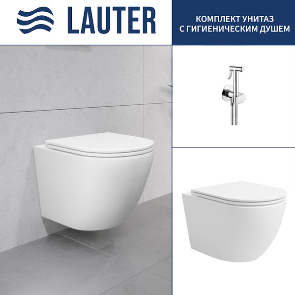 Изображение товара Унитаз подвесной Lauter Vortex 2110830VP + Breez 21GN7071CH