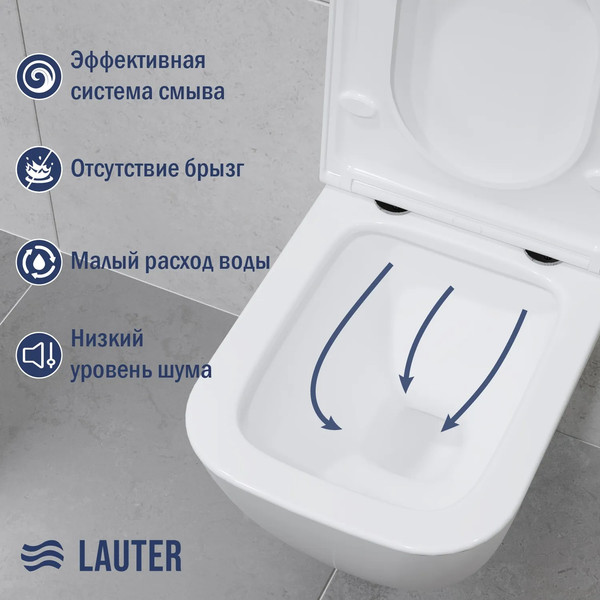 Изображение товара Унитаз подвесной Lauter Nuremberg 21811 + Breez 21GN7071CH