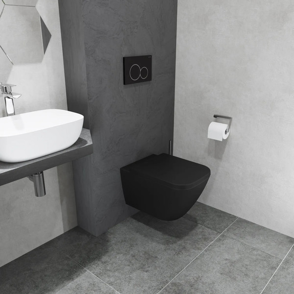 Изображение товара Унитаз подвесной Lauter Nuremberg 21811B черный + Breez 21GN7072BM