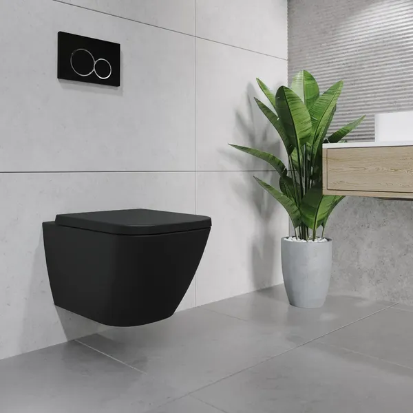 Изображение товара Унитаз подвесной Lauter Nuremberg 21811B черный + Breez 21GN7072BM