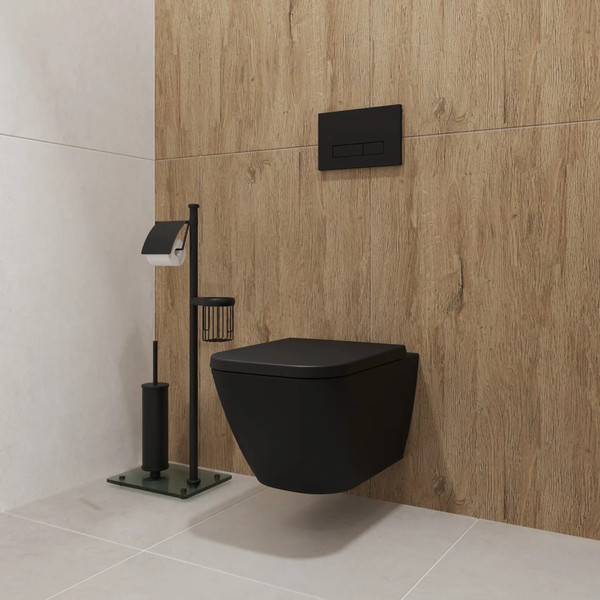 Изображение товара Унитаз подвесной Lauter Nuremberg 21811B черный + Breez 21GN7072BM
