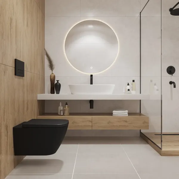 Изображение товара Унитаз подвесной Lauter Nuremberg 21811B черный + Breez 21GN7072BM