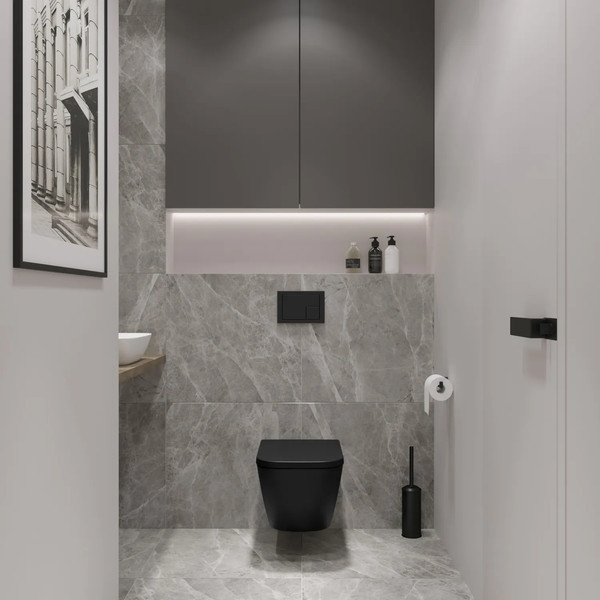 Изображение товара Унитаз подвесной Lauter Nuremberg 21811B черный + Breez 21GN7072BM