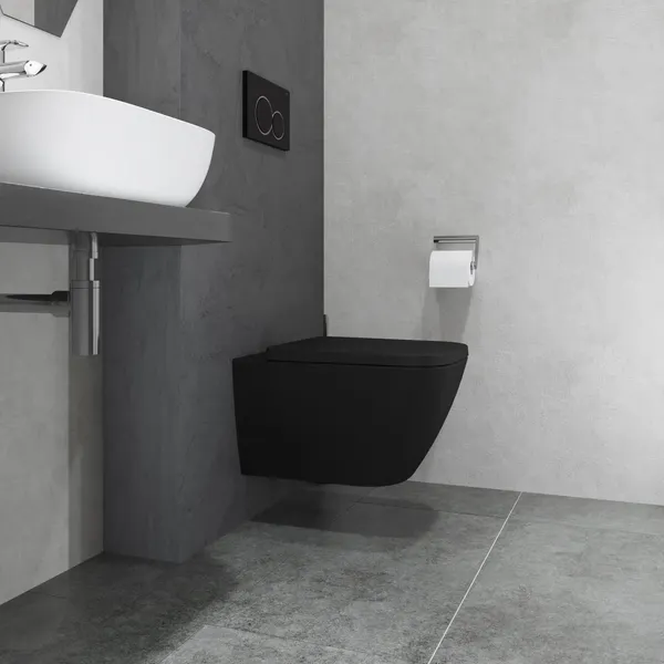 Изображение товара Унитаз подвесной Lauter Nuremberg 21811B черный + Breez 21GN7072BM
