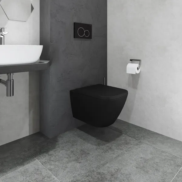 Изображение товара Унитаз подвесной Lauter Nuremberg 21811B черный + Breez 21GN7072BM