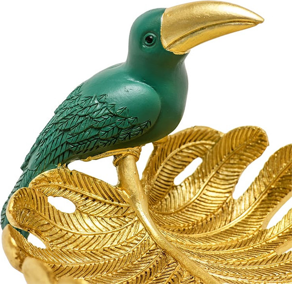 Изображение товара Декоративное блюдо Вещицы Попугай Tin-01 (золотой/зеленый)