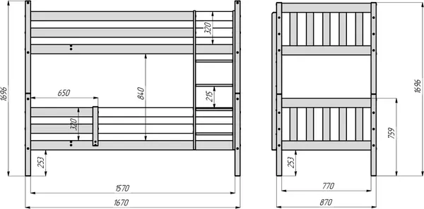 Изображение товара Двухъярусная кровать детская Савушка Савушка-03 80x160 (без окрашивания)
