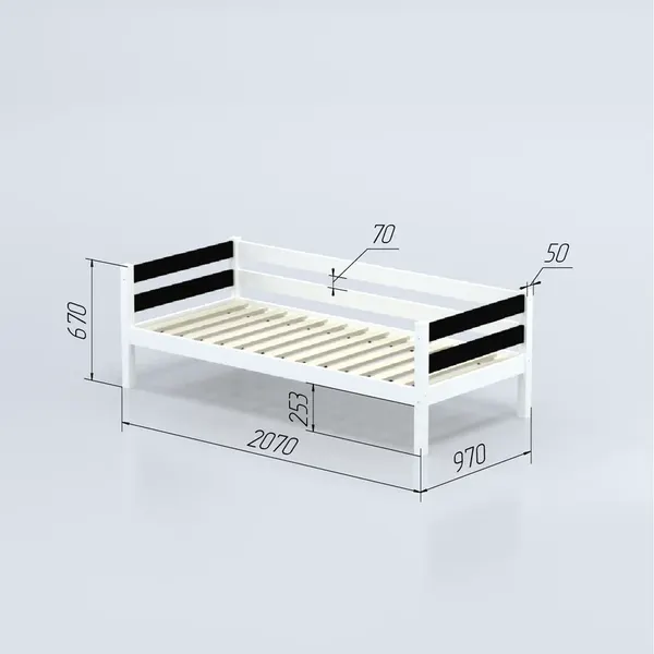 Изображение товара Кровать-тахта детская Савушка Савушка-02 90x200 (черный)