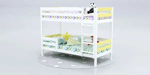 Изображение товара Двухъярусная кровать детская Савушка Савушка-01 80x160 (желтый)