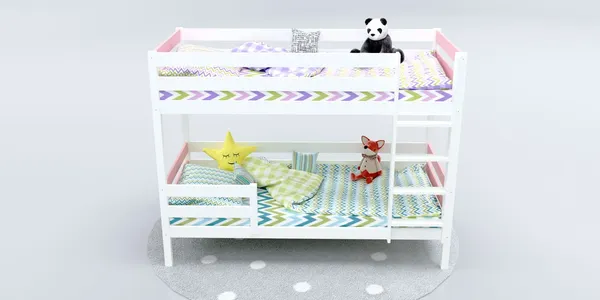 Изображение товара Двухъярусная кровать детская Савушка Савушка-01 80x160 (розовый)