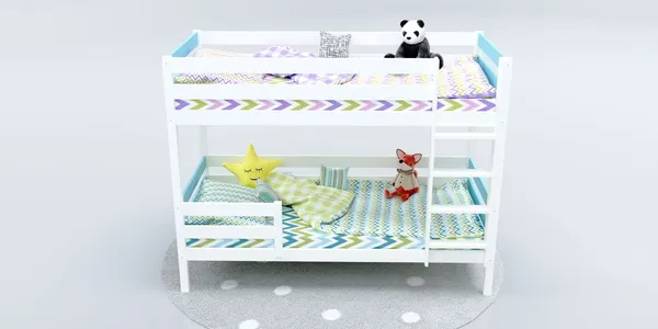 Изображение товара Двухъярусная кровать детская Савушка Савушка-01 80x160 (голубой)