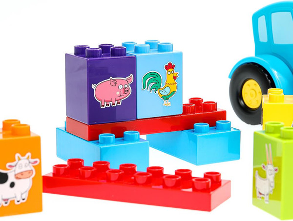 Изображение товара Конструктор Город мастеров Большие кубики: Синий трактор / 10026-GK (14эл)