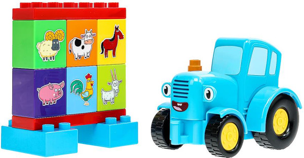 Изображение товара Конструктор Город мастеров Большие кубики: Синий трактор / 10026-GK (14эл)