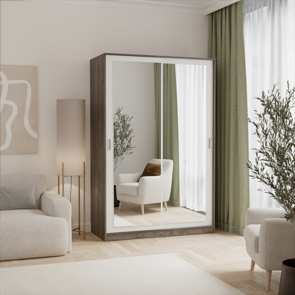 Изображение товара Шкаф-купе Кортекс-мебель Лагуна ШК02-02 (орех элия/белый)