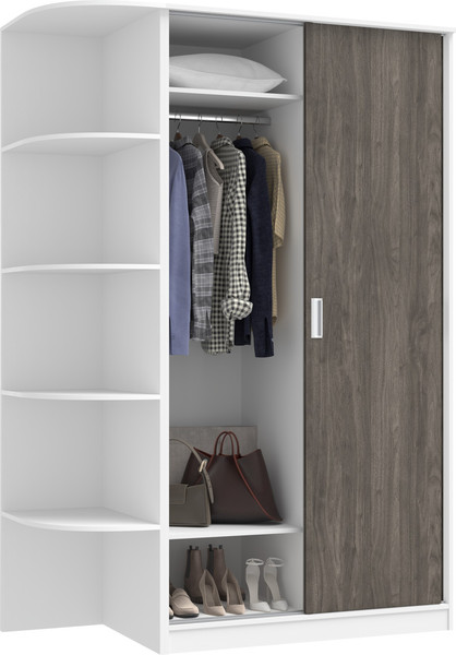 Изображение товара Шкаф-купе Кортекс-мебель Лагуна ШК04-00 (белый/орех элия, левая консоль)