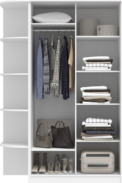 Изображение товара Шкаф-купе Кортекс-мебель Лагуна ШК04-00 (белый/орех элия, левая консоль)