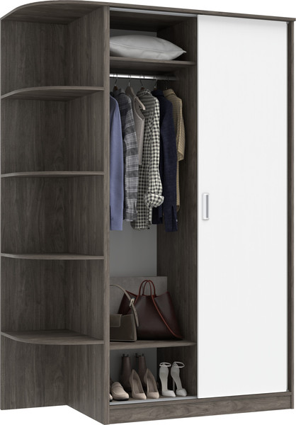 Изображение товара Шкаф-купе Кортекс-мебель Лагуна ШК04-00 (орех элия/белый, левая консоль)