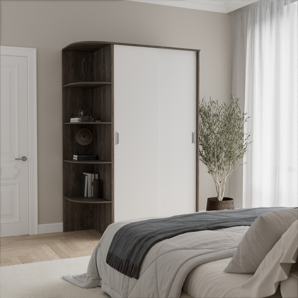 Изображение товара Шкаф-купе Кортекс-мебель Лагуна ШК04-00 (орех элия/белый, левая консоль)