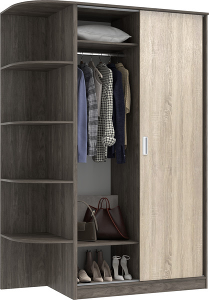 Изображение товара Шкаф-купе Кортекс-мебель Лагуна ШК04-00 (орех элия/дуб сонома, левая консоль)