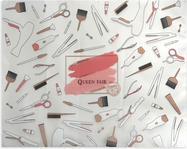 Изображение товара Накидка парикмахерская Queen Fair 4700920 (черный/белый)