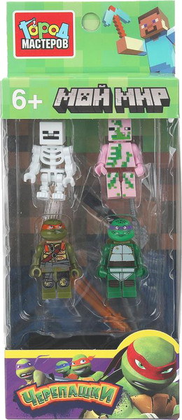 Изображение товара Элемент конструктора Город мастеров Фигурки мой мир + черепашки / 18009-ZH
