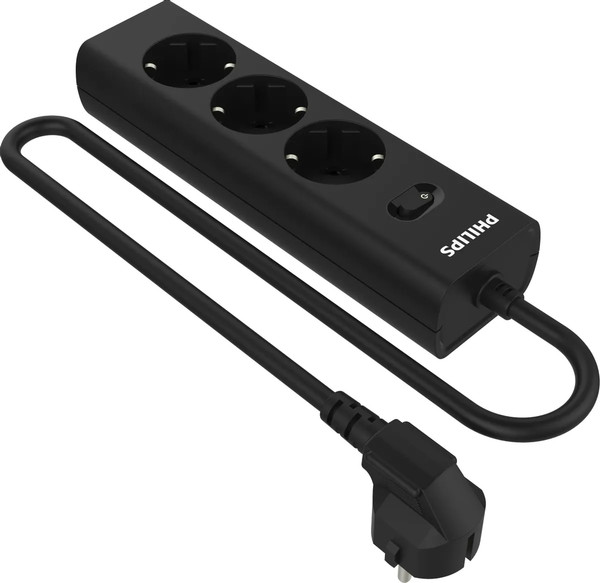 Изображение товара Сетевой фильтр Philips CHP2135BB/51 (3м, 3 розетки, черный)