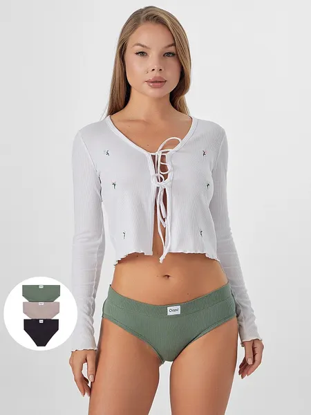 Изображение товара Комплект женских трусов Mark Formelle 412491-3 (р.102, лавровый/декор)