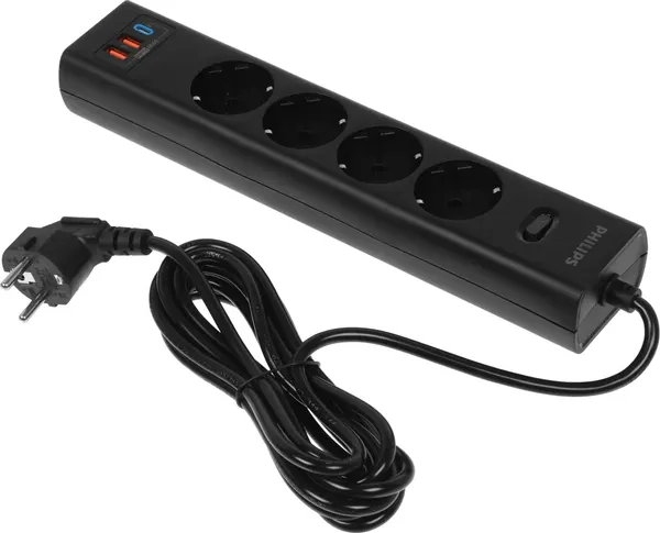 Изображение товара Сетевой фильтр Philips CHP8246BB/51 (3м, 4 розетки, черный)