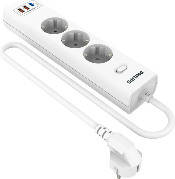 Изображение товара Сетевой фильтр Philips CHP4336WB/51 (3м, 3 розетки, белый)