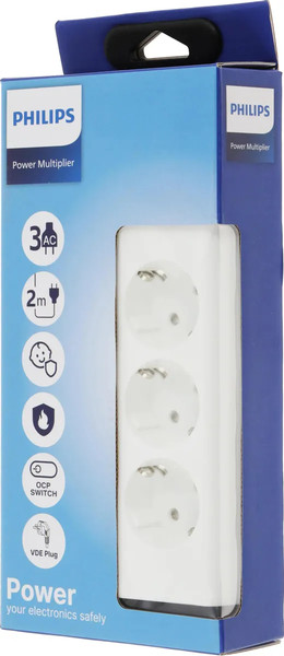 Изображение товара Сетевой фильтр Philips CHP2135WA/51 (2м, 3 розетки, белый)