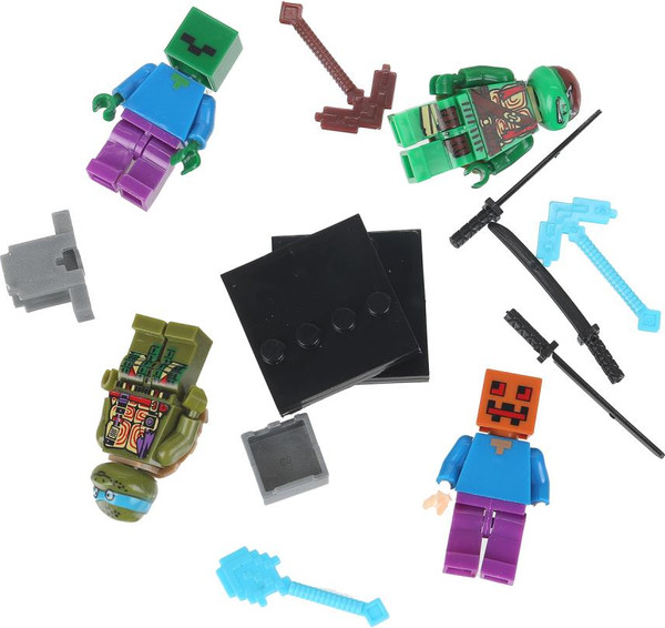 Изображение товара Элемент конструктора Город мастеров Фигурки мой мир + черепашки / 18163-ZH