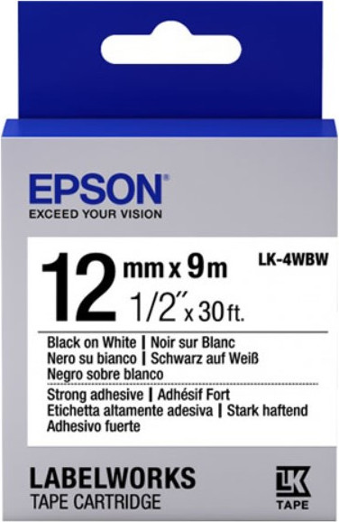 Изображение товара Картридж-лента Epson LK4WBW Strng adh Blk/Wht 12/9 / C53S654016