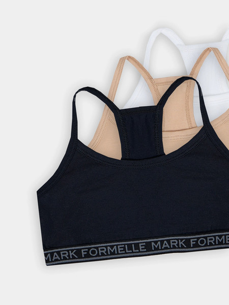 Изображение товара Комплект бюстье для девочек Mark Formelle 517707-3 (р.140-68, белый/обжаренный миндаль/черный)