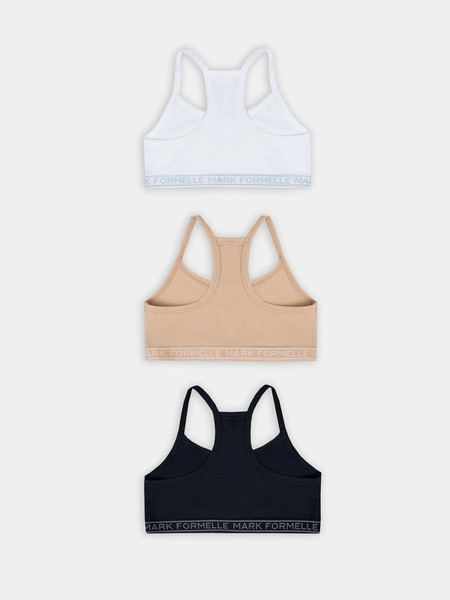 Изображение товара Комплект бюстье для девочек Mark Formelle 517707-3 (р.140-68, белый/обжаренный миндаль/черный)