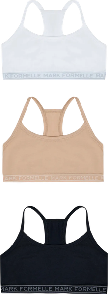 Изображение товара Комплект бюстье для девочек Mark Formelle 517707-3 (р.140-68, белый/обжаренный миндаль/черный)