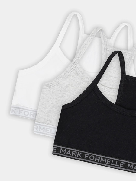 Изображение товара Комплект бюстье для девочек Mark Formelle 517707-3 (р.134-68, белый/серый меланж 4306-А/черный)